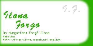 ilona forgo business card